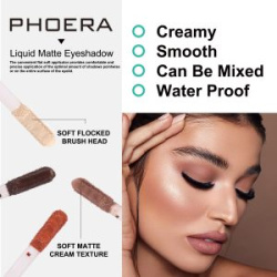 PHOERA Liquid Matte Eyeshadow Long Lasting High-pigmented Gel Eye Makeup